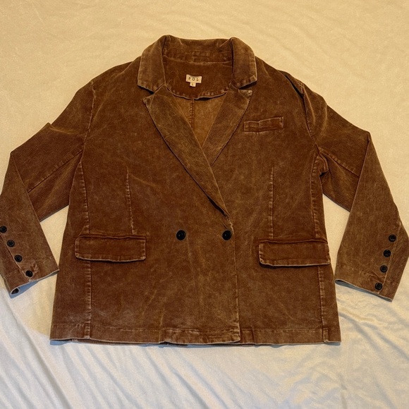 POL Jackets & Blazers - POL Women’s Corduroy Caramel Oversized Blazer Double-Breasted Boho Jacket size L
